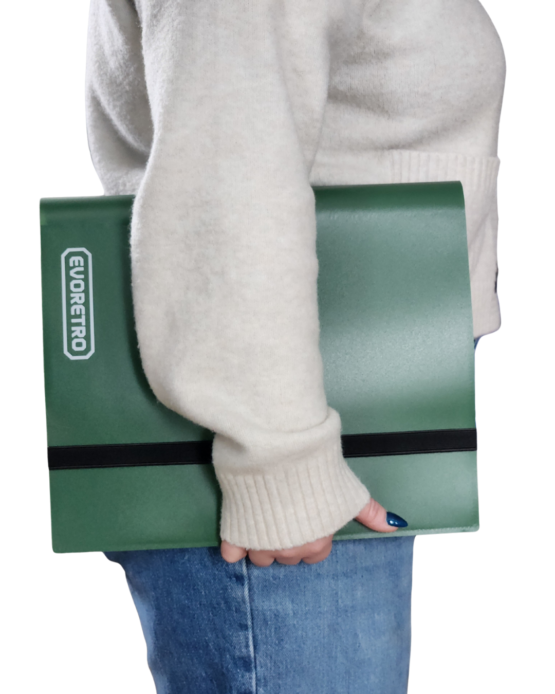 EVORETRO 9 Pocket Card Flex Portfolio 360 Card Collector Folio Binder - Green