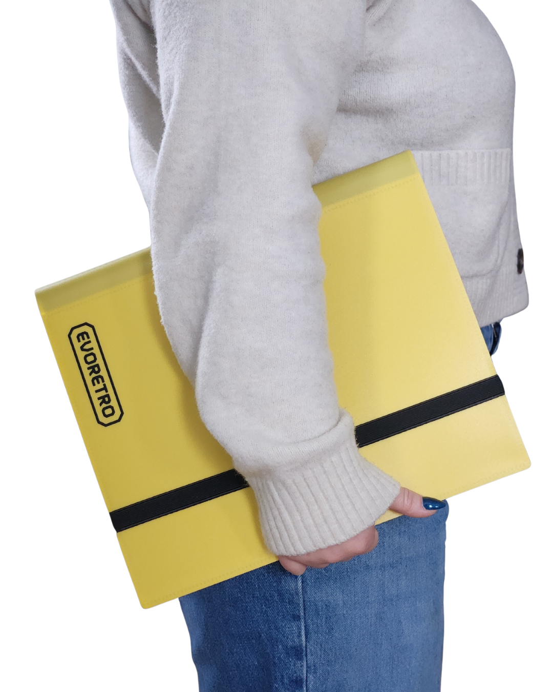 EVORETRO 9 Pocket Card Flex Portfolio 360 Card Collector Folio Binder - Yellow