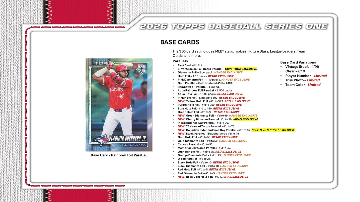 2026 Topps Series 1 Baseball Value Box