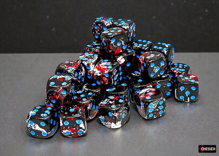 Chessex Brush™ Dark Side™/blue 12mm Dice Block™ (24808)