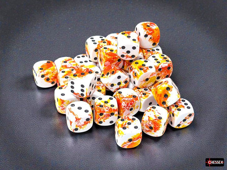 Chessex Brush™ Sunrise™/black 12mm Dice Block™ (24803)