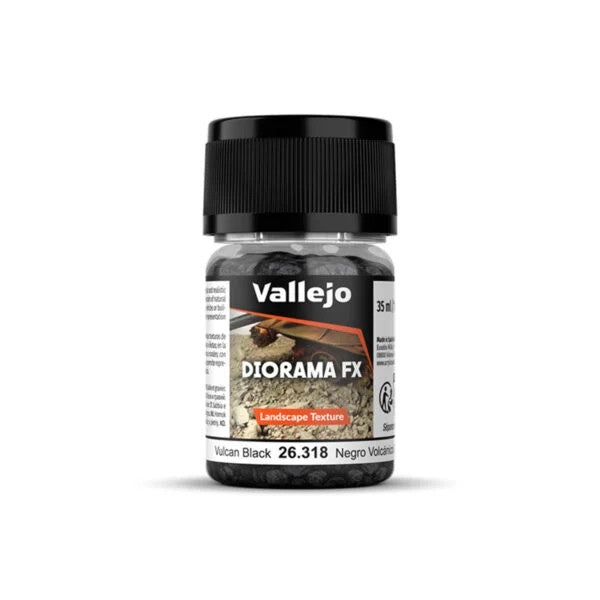 Vallejo Diorama FX Landscape Textures Vulcan Black 2-5mm Grain (60g)