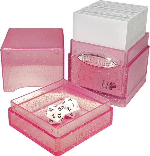 Ultra Pro Deck Box Satin Tower Glitter Pink