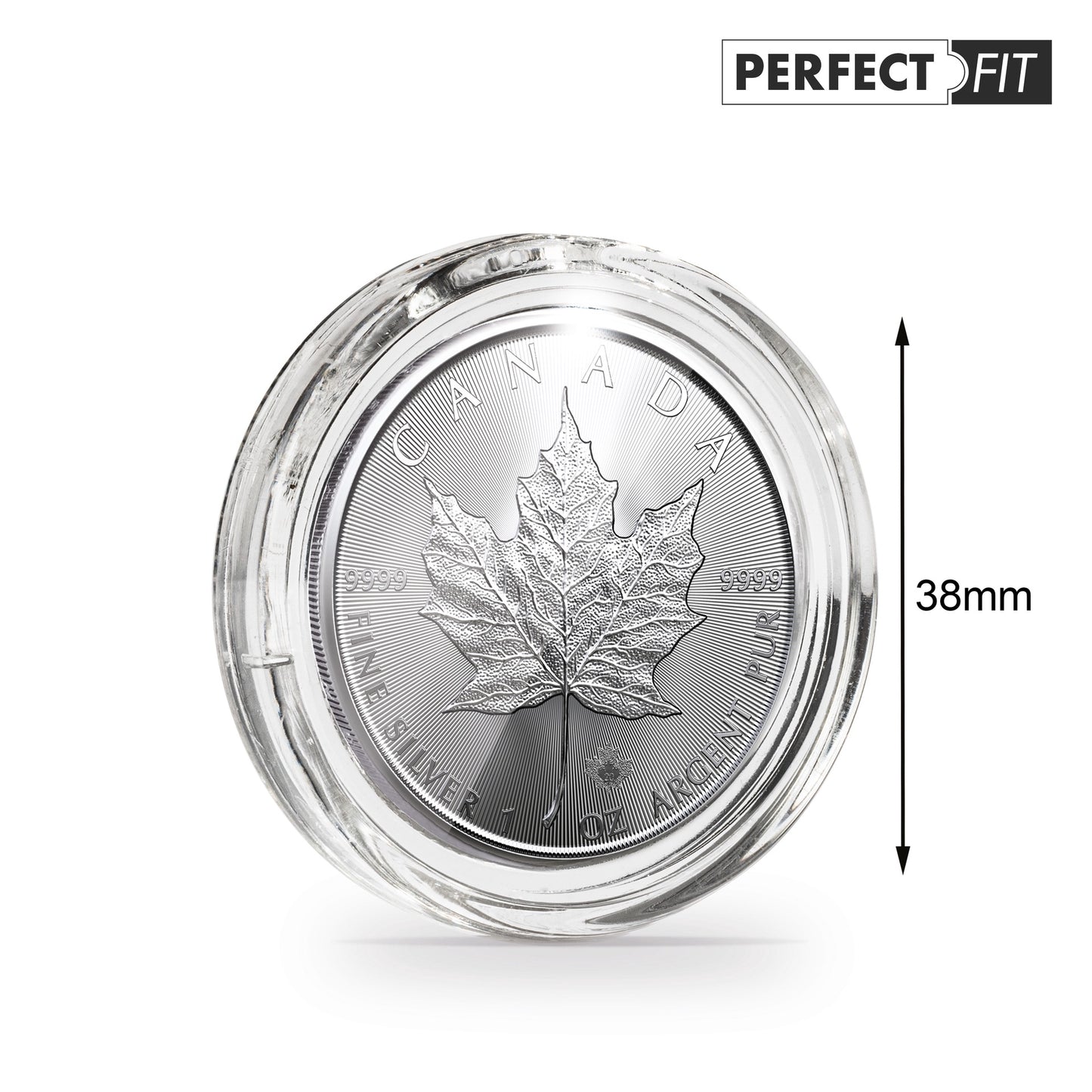 Ultra Coin Capsules Perfect Fit For 1 Oz. Maple Leaf Silver (3800 MM) Pack Of 10