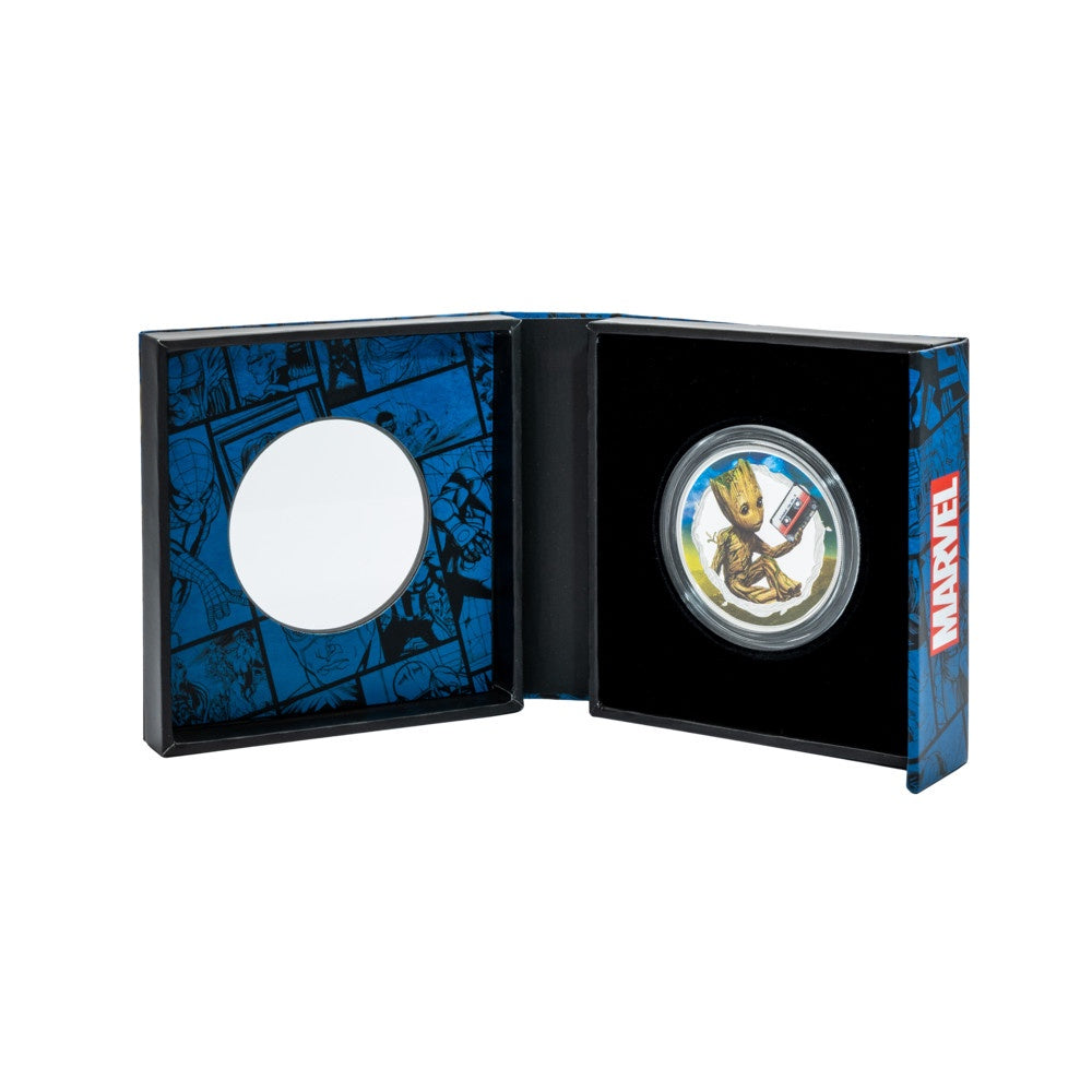 Pièce d'argent AGORO Marvel - Les Gardiens de la Galaxie - Groot 1 oz