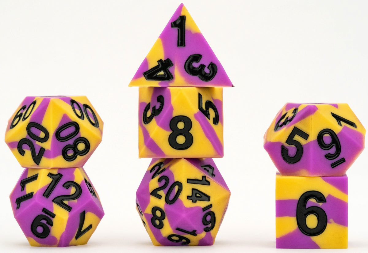 Silicone 7 Dice Set Sharp Edge Pride Intersex