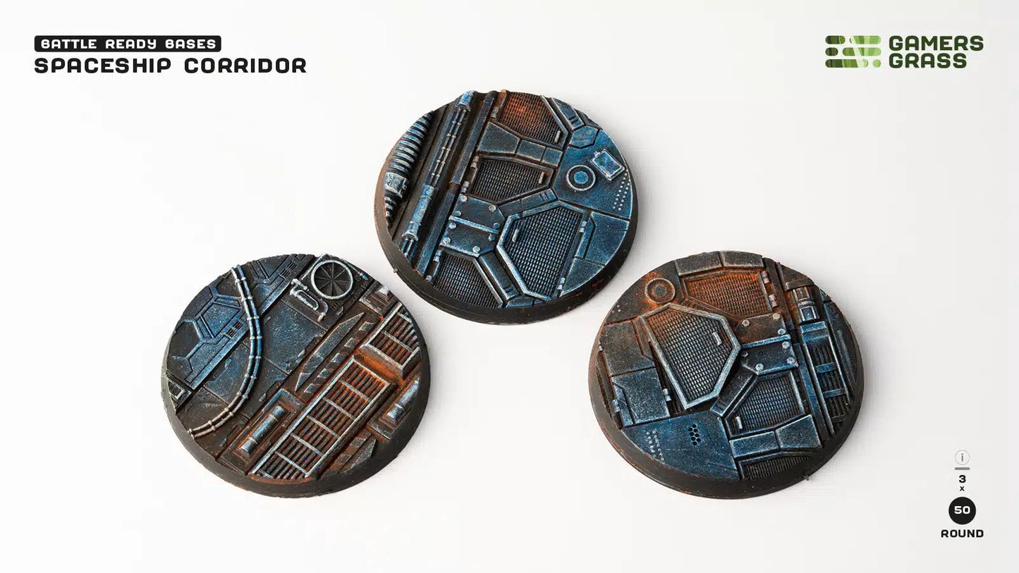 Spaceship Corridor Bases Round 50mm (x3)