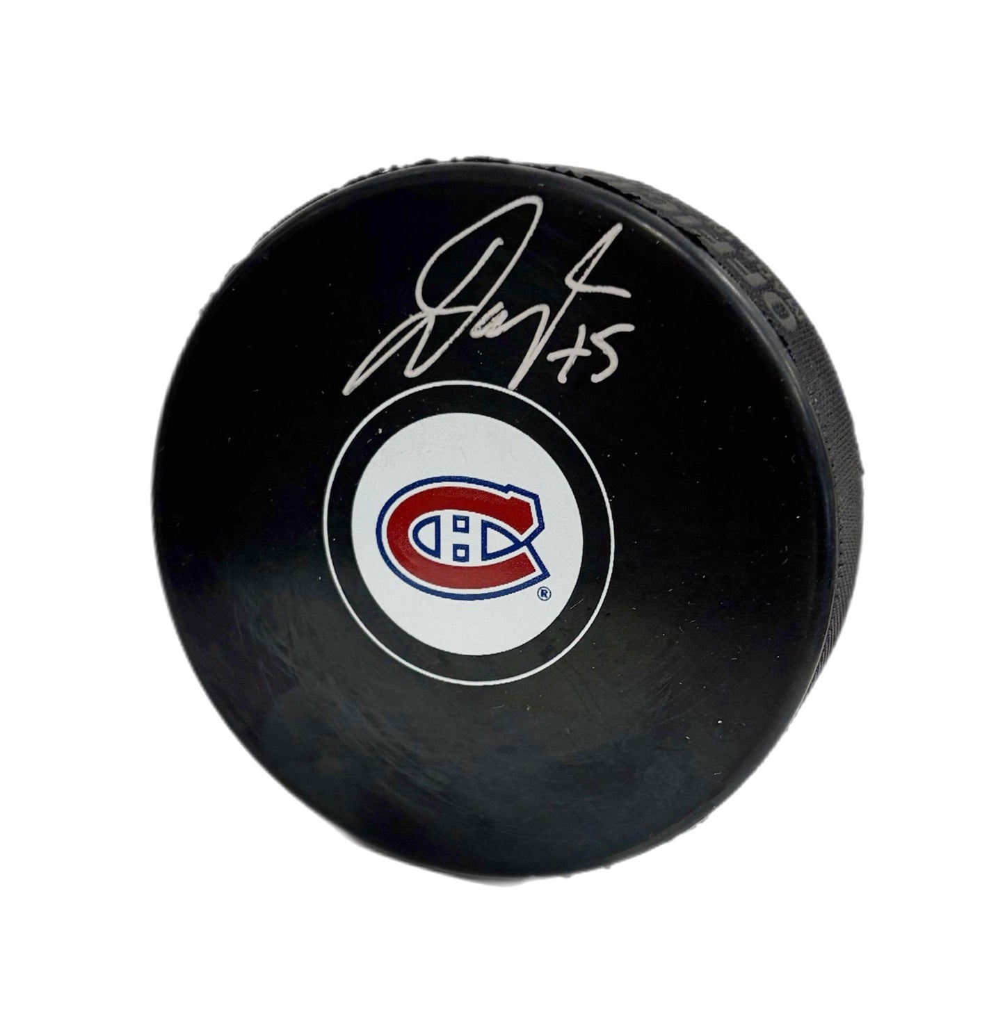 Jakub Dobes Autographed Puck - Logo