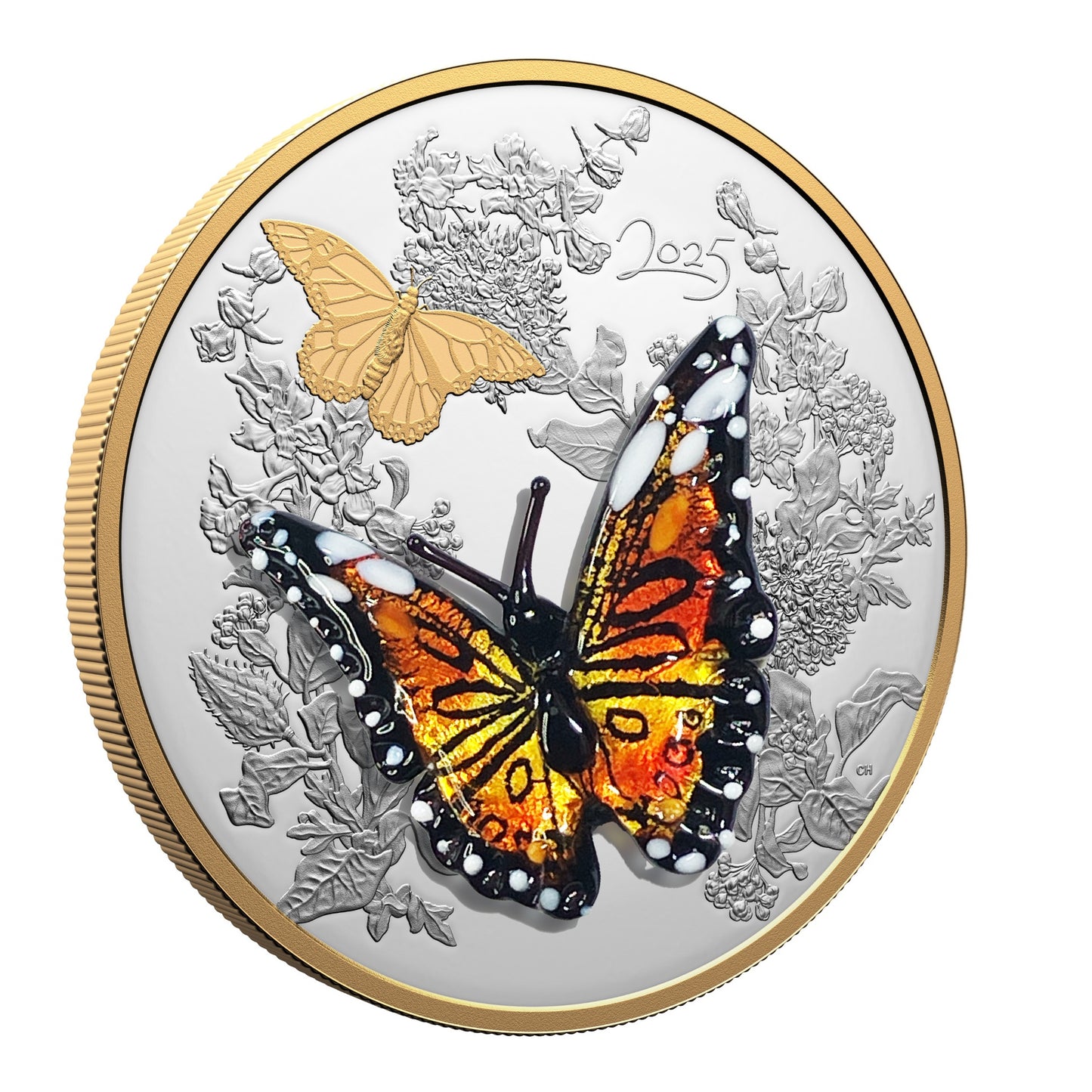 Murano Monarch Butterfly – Half Kilo Fine Silver Coin