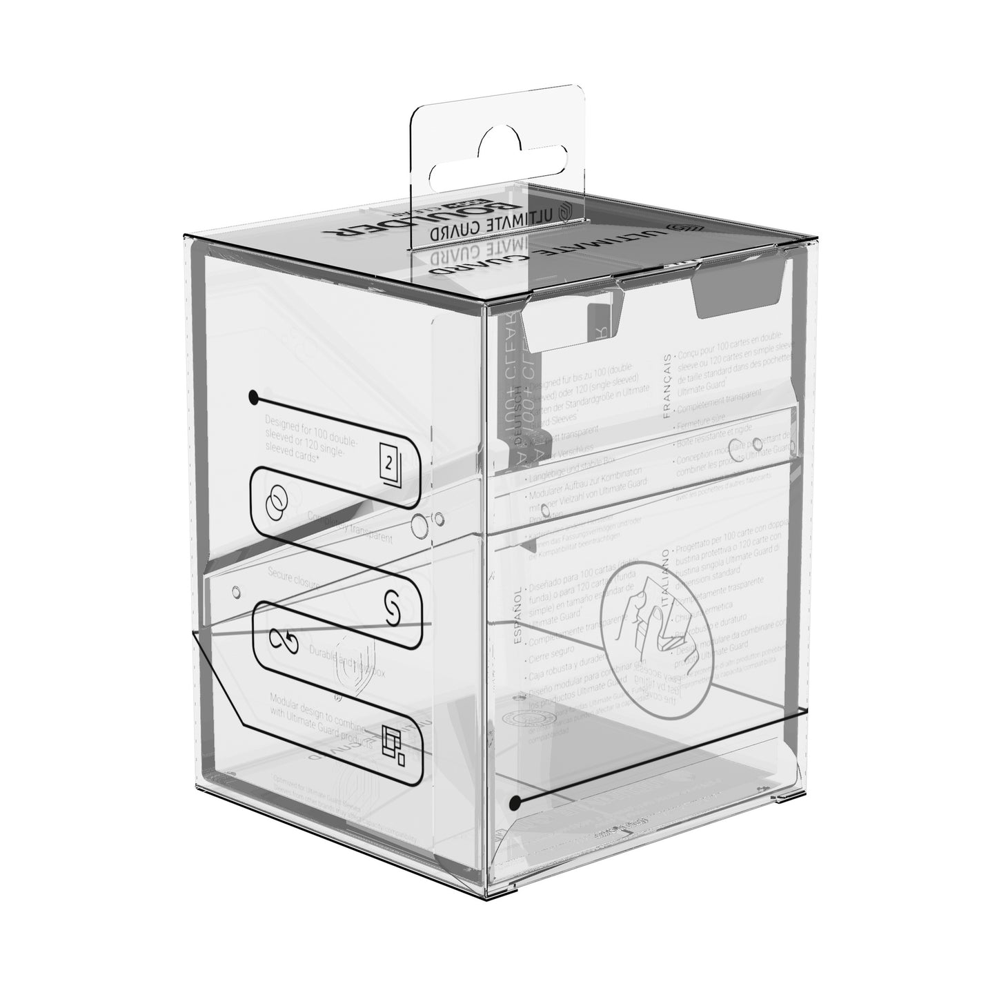 Étui de rangement Ultimate Guard Deck Case Boulder 100+ transparent