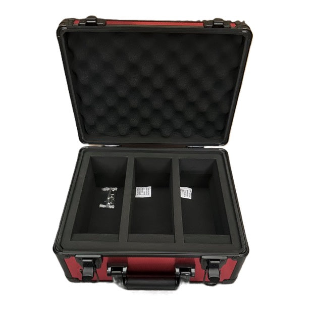 Evoretro Graded Card Storage Box Heavy Duty 3 Rows Red Aluminum