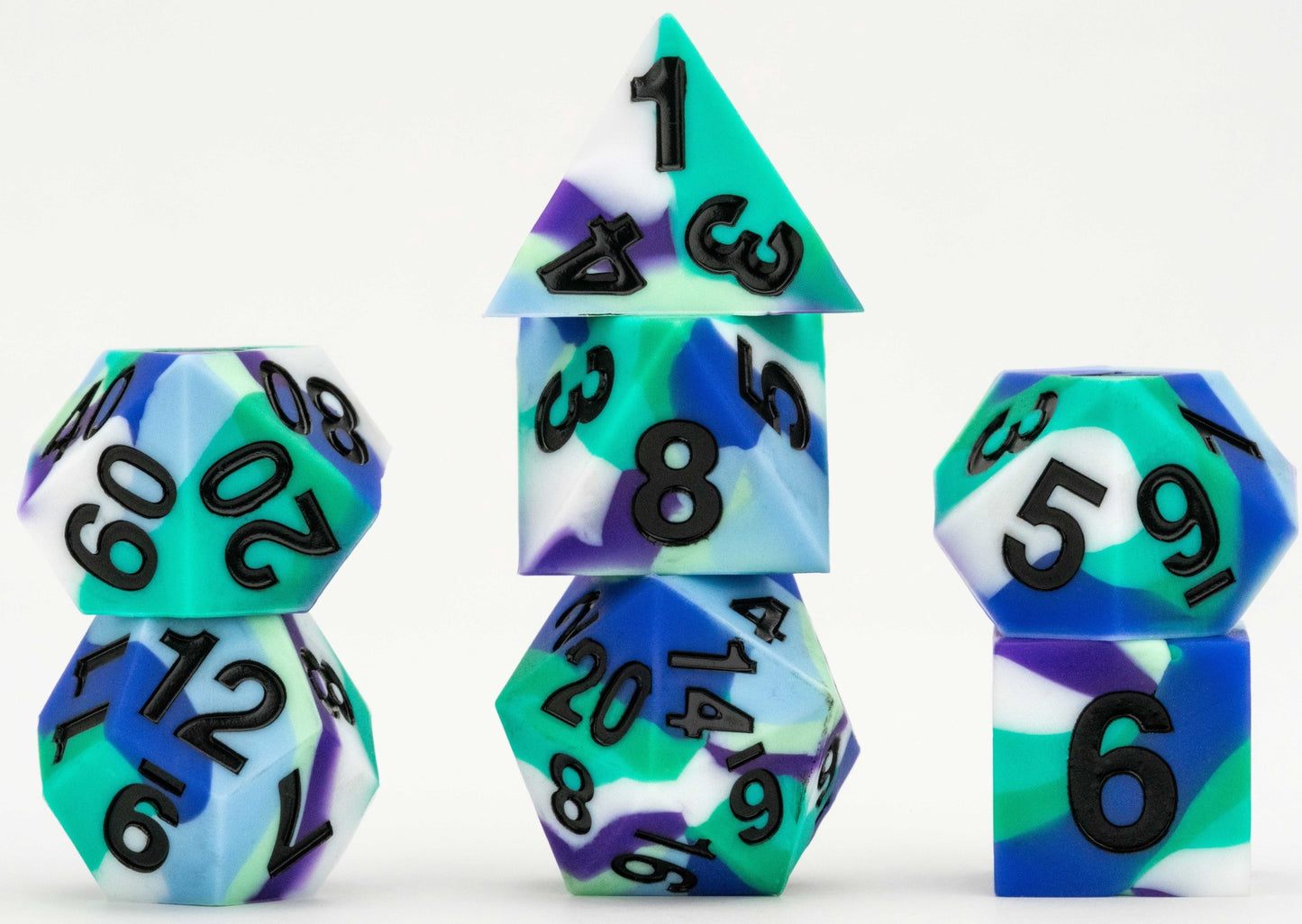 Silicone 7 Dice Set Sharp Edge Pride Gay Men