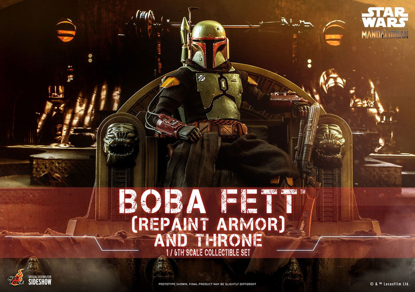 Boba Fett (Repaint Armor) and Throne Sixth Scale Figure Set by Hot Toys