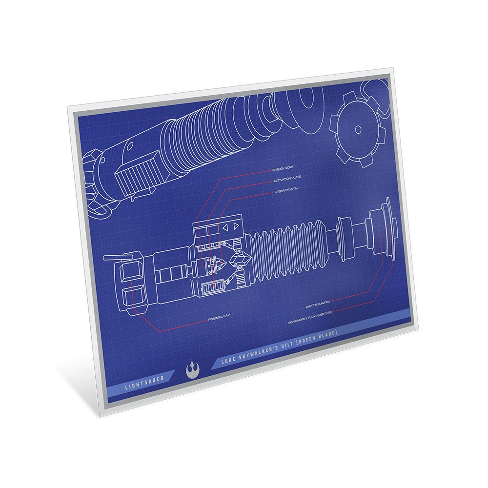 Star Wars™ Luke Skywalker's Lightsaber™ Blueprint 1oz Silver Foil