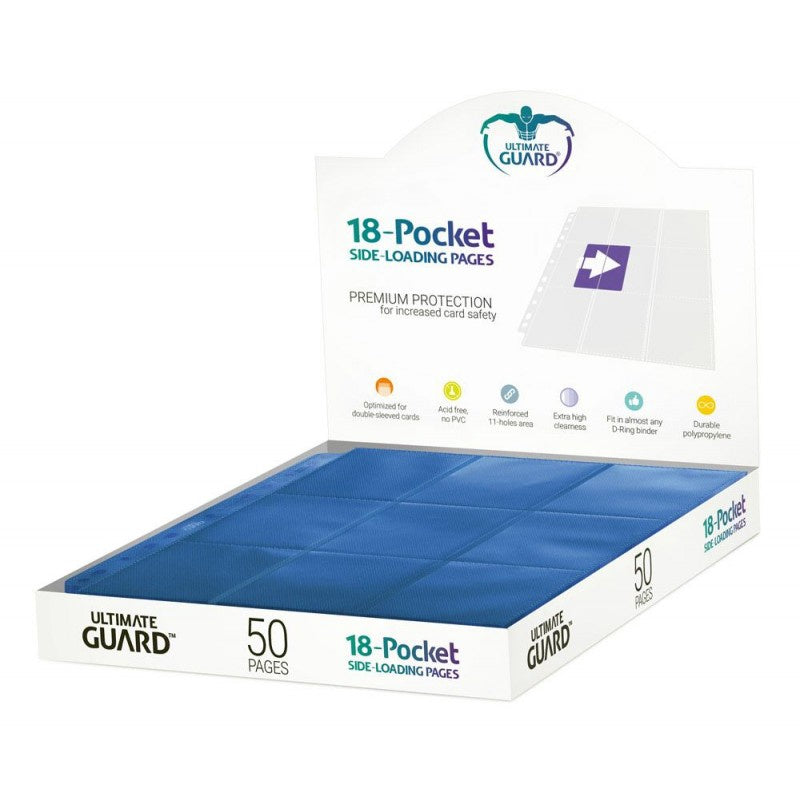 Ultimate Guard Supreme Pages à chargement latéral, 18 sachets, bleu, 50 comprimés