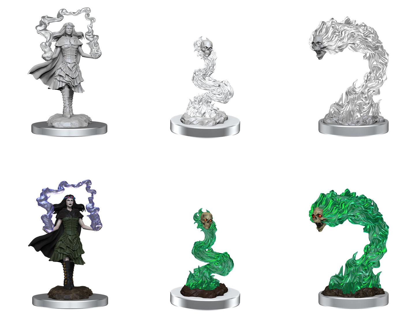 Figurines non peintes D&D Wv21 Dk Lanceur de sorts/crâne de flamme