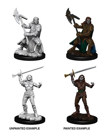 Figurines non peintes D&D Wv7 Guerrière demi-orque féminine