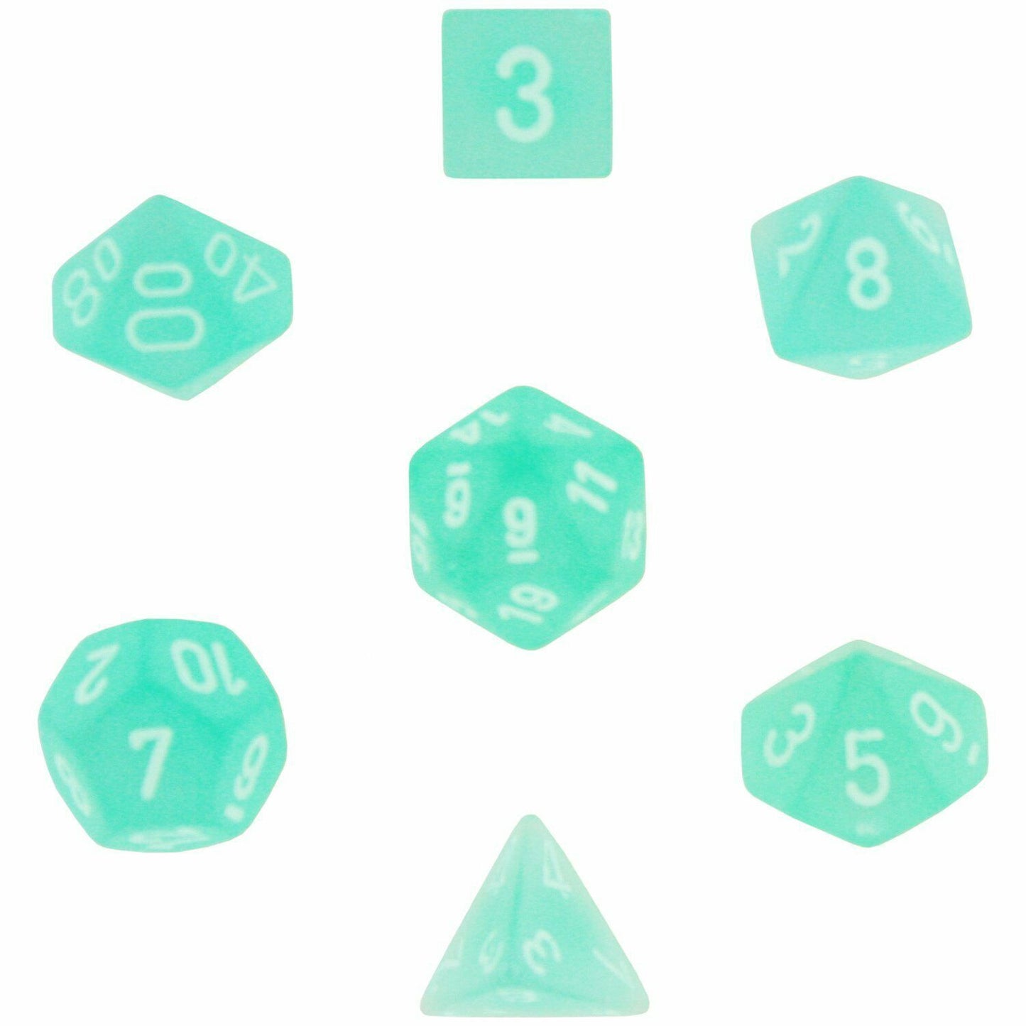 Chessex Frosted 7-Die Set Teal / White