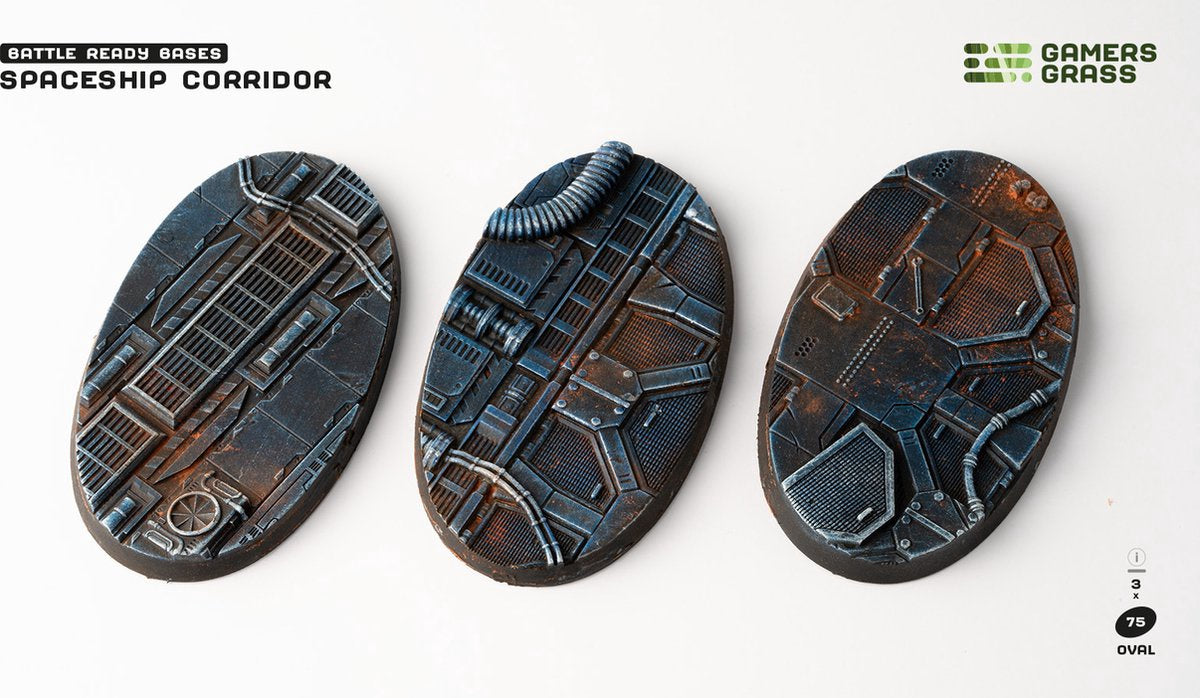 Spaceship Corridor Bases Oval 75mm (x3)