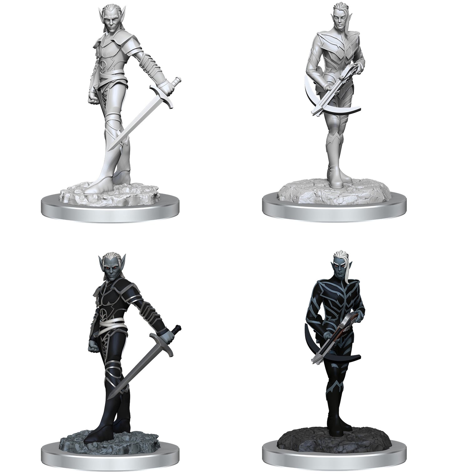 D&D Unpainted Minis Wv18 Drow Fighters