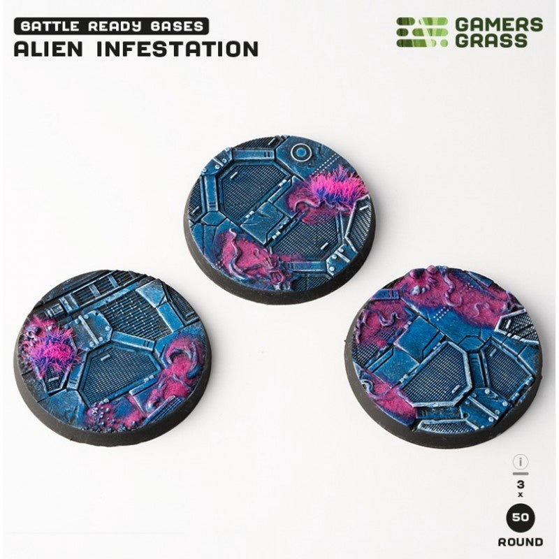 Alien Infestation Bases Round 50mm (x3)