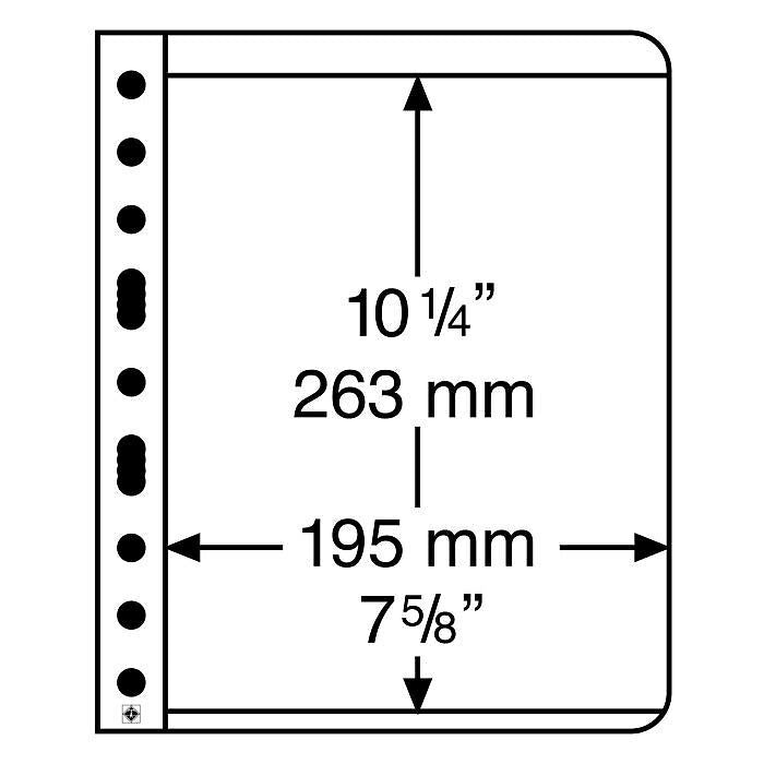 Plastic Pockets Vario, 1-Way Division, Clear Film, 25 per Pack