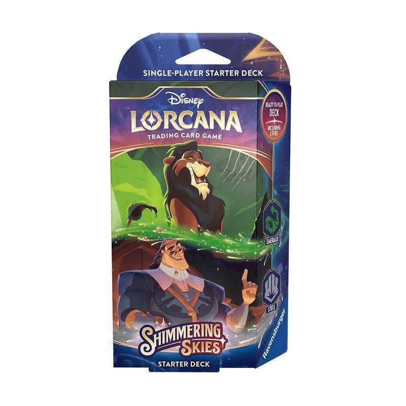Deck de démarrage Disney Lorcana Ciel Scintillant - Une stratégie inébranlable Scar et Kronk