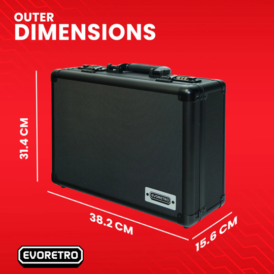 EvoRetro Toploader Card Storage Box for 140 Magnetic Case Combination Lock