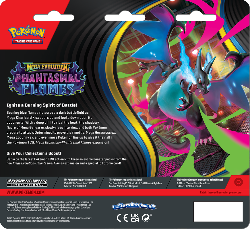 POKEMON ME02 PHANTASMAL FLAMES 3PK BLISTER WEAVILE (ENG)