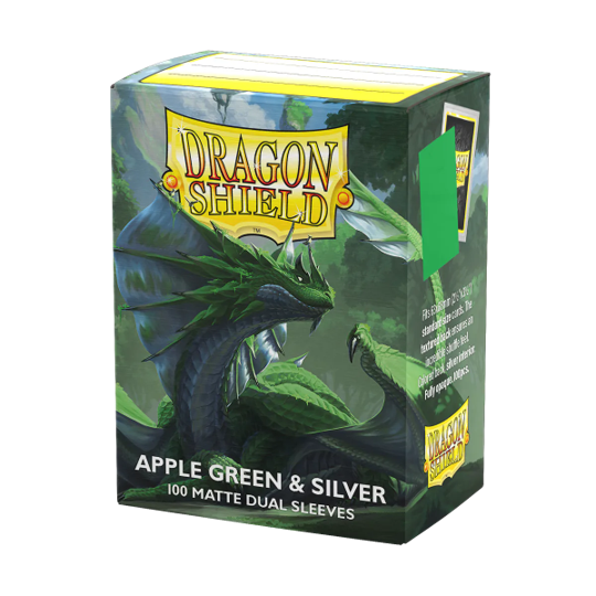 Dragon Shield Sleeves Dual Matte Apple Green and Silver 100ct