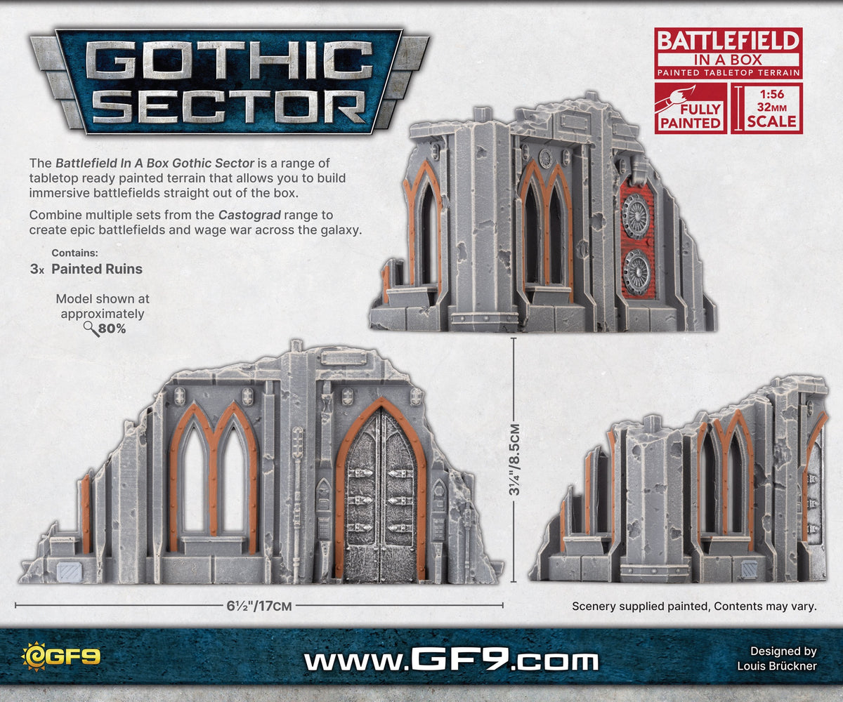 Battlefield in A Box - Gothic Sector Castograd Hab Block Small Ruins
