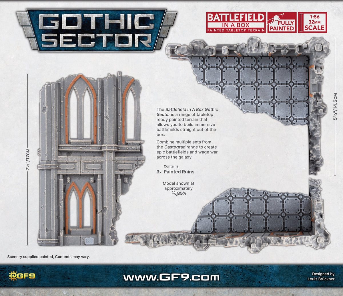 Battlefield in A Box - Gothic Sector Castograd Hab Block Big Ruins