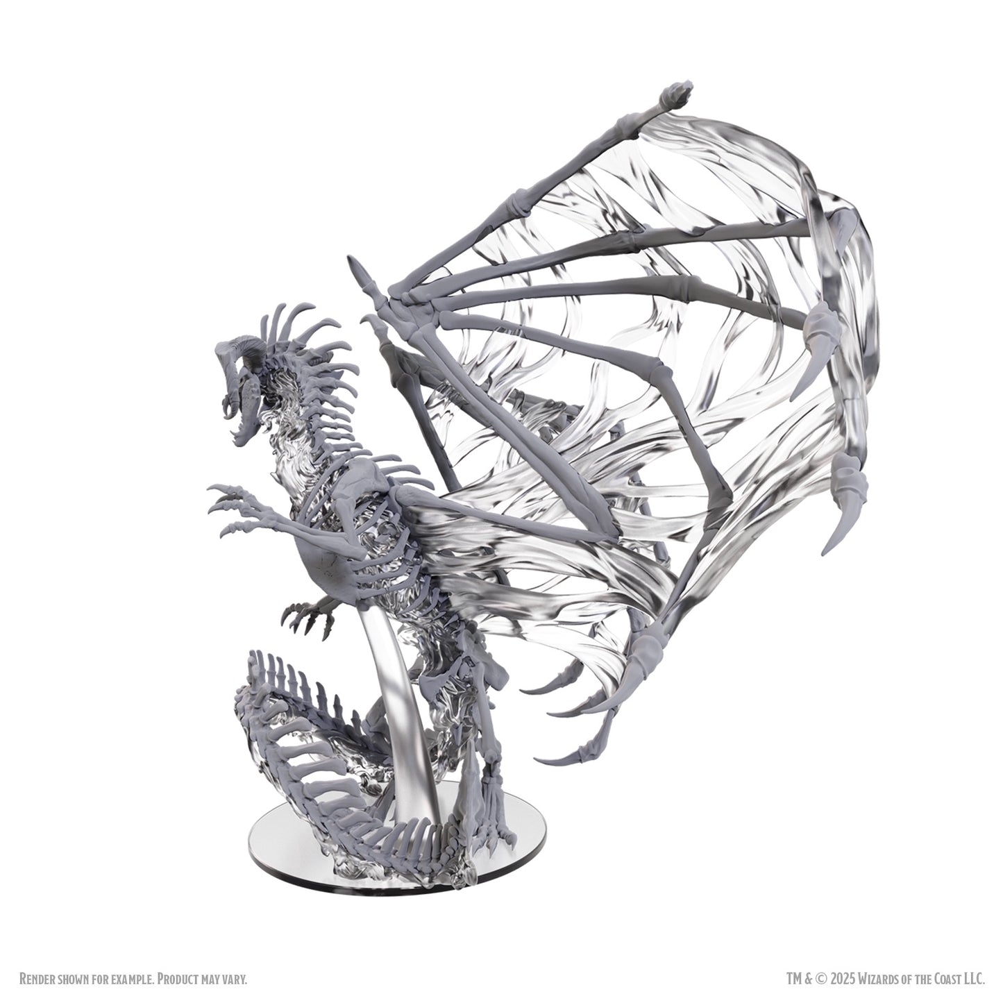 D&D Unpainted Minis Black Dracolich Boxed Mini