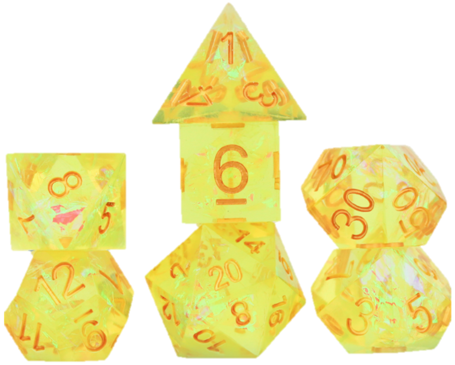 Sirius Dice Sharp-Edged Yellow Fairy 7-Die Set