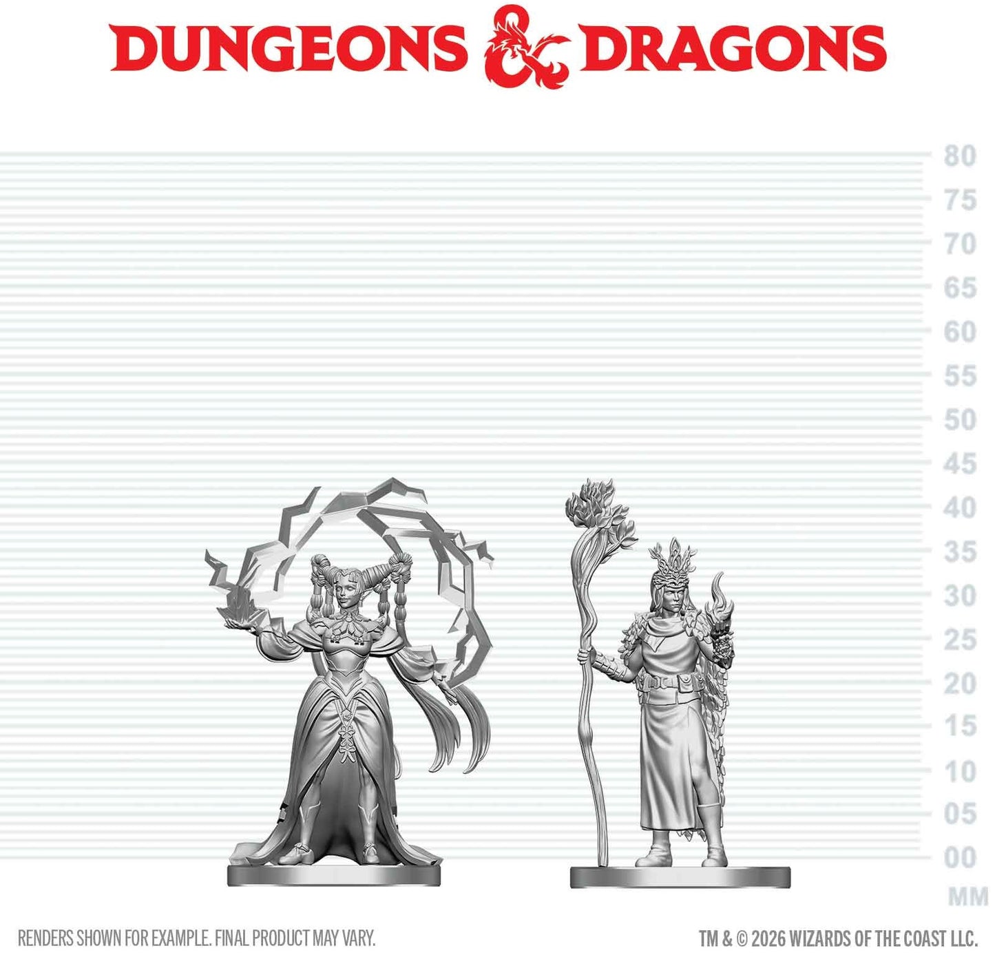 D&D Unpainted Minis Wv29 Human Druid & Elf Sorcerer