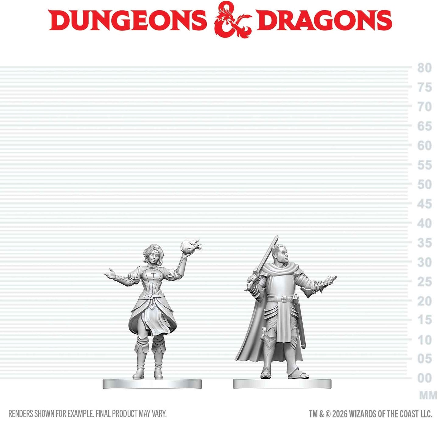 D&D Unpainted Minis Wv29 Knight & Mage Apprentice