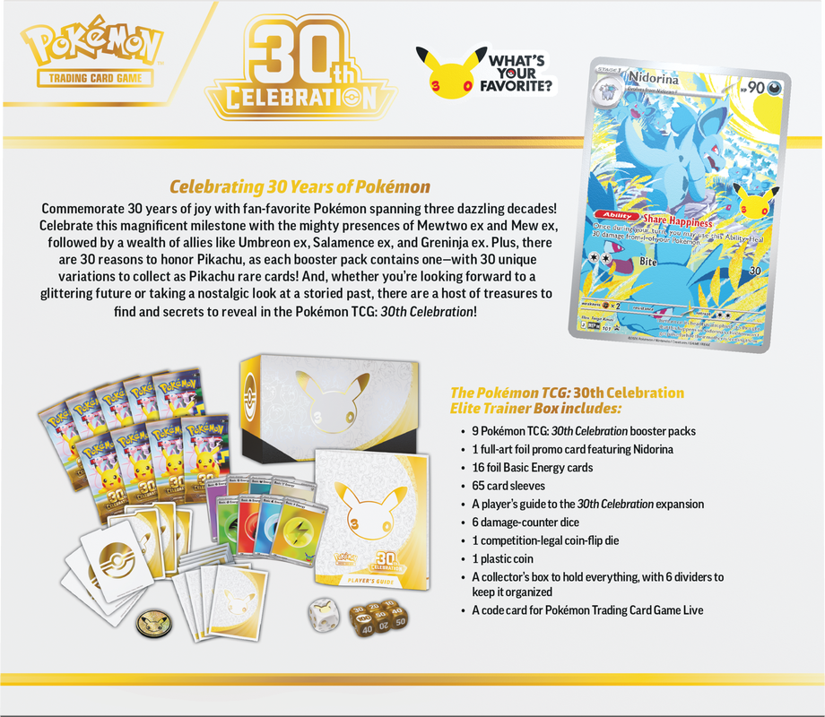 Pokemon 30th Celebration Elite Trainer Box (EN) (PRE ORDER)