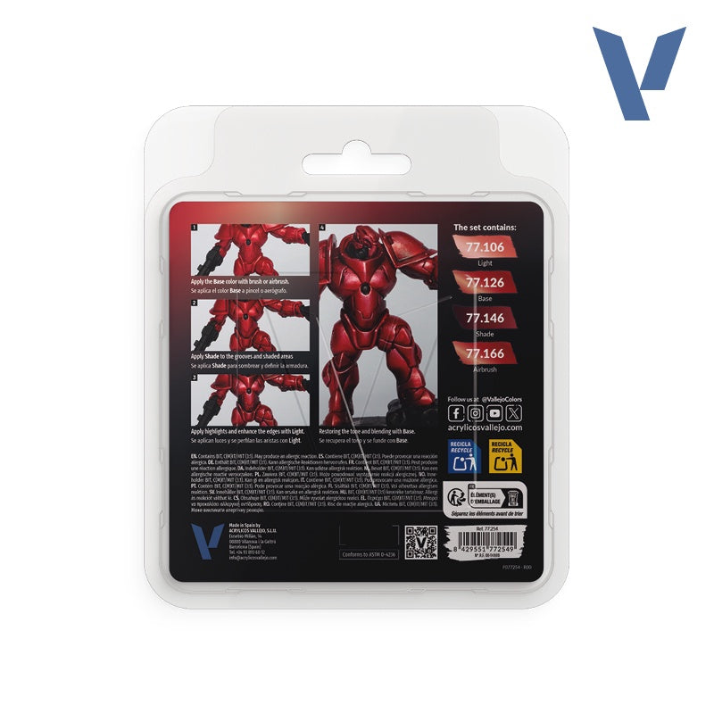 Vallejo: True Metallic Metal Ruby Red Paint Set