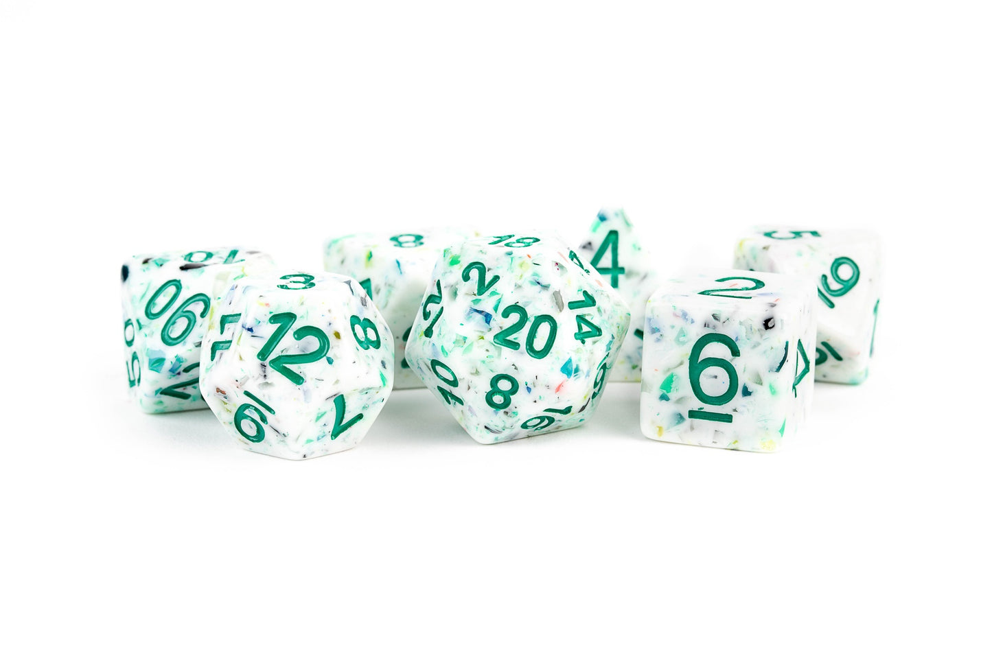 Resin 7 Dice Set Recycled Rainbow 16Mm