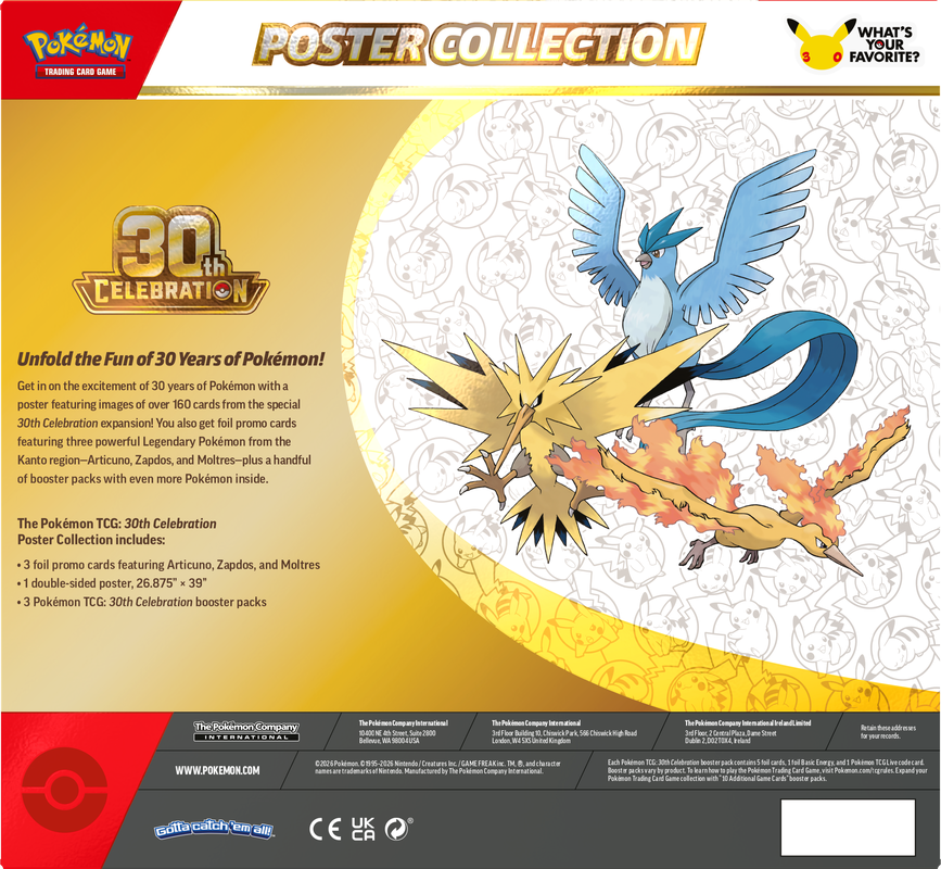 Pokemon 30th Celebration Poster Collection (EN) (PRE ORDER)