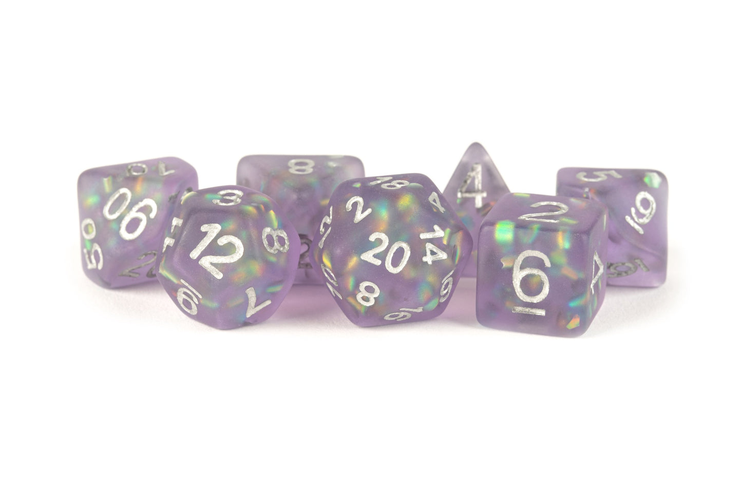 Resin 7 Dice Set Icy Opal Purple 16Mm