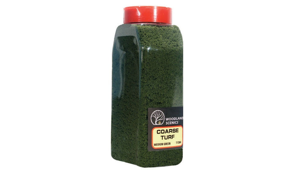 Woodland Scenics Shaker Turf - Coarse medium Green (32 Oz) T1364