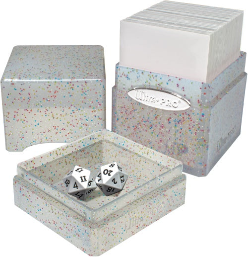 Ultra Pro Deck Box Satin Tower Glitter Clear