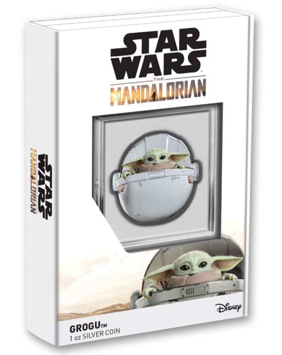 AGORO Star Wars Mandalorian Grogu in Pod 1 oz Silver Coin - Used