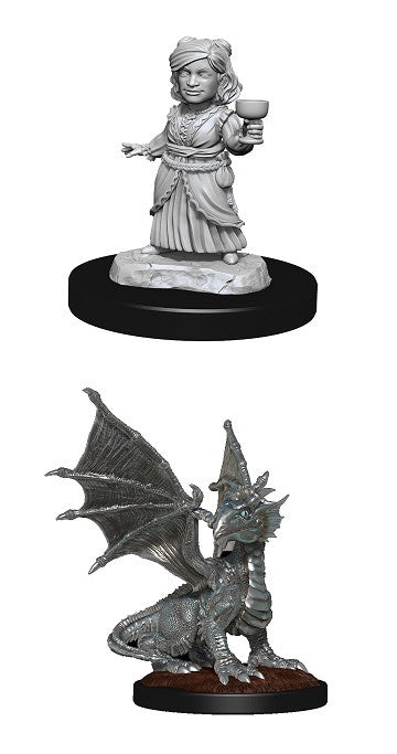 D&D Unpainted Minis Wv13 Silver Dragon Wyrmling