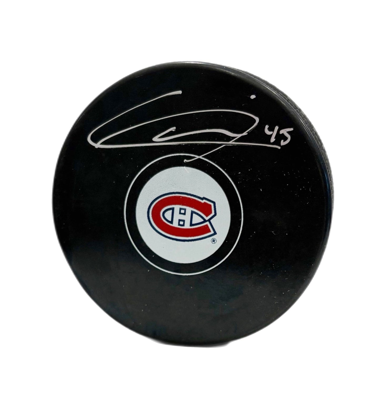 Alexandre Carrier Autographed Puck - Logo