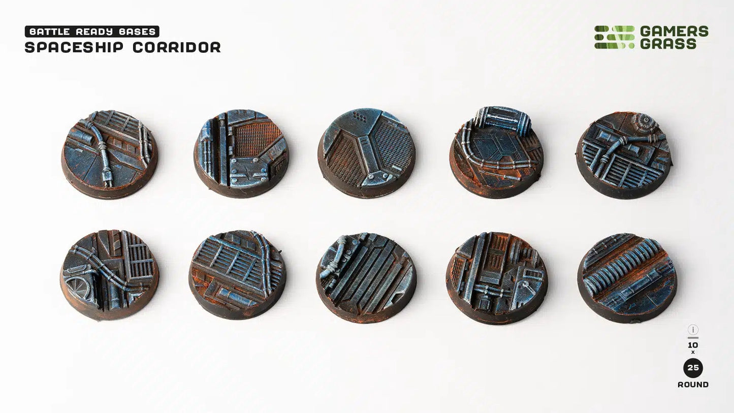Spaceship Corridor Bases Round 25mm (x10)