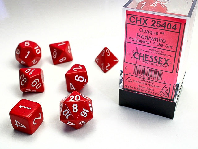 Opaque 7-Die Set Red/white (CHX25404)