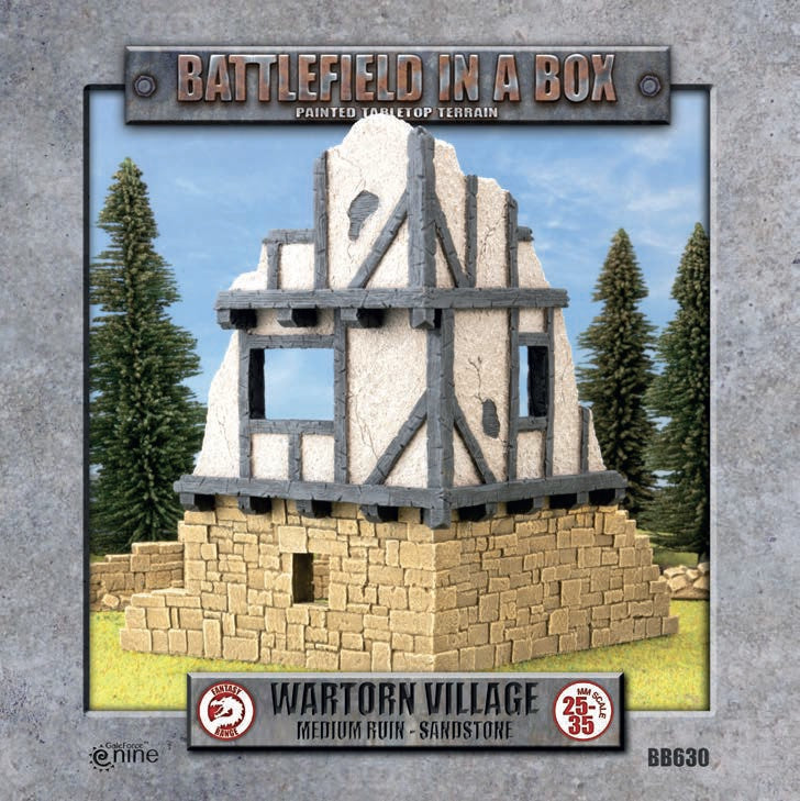 Battlefield In A Box - Wartorn Village Medium Ruin - Sandstone