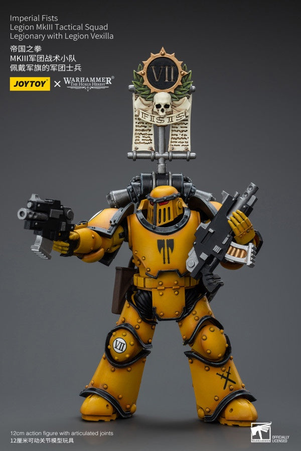 Legion MkIII Tactical Squad Legionary with Legion Vexilla Imperial Fists Joy Toy